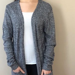 Navy/White Open Cardigan